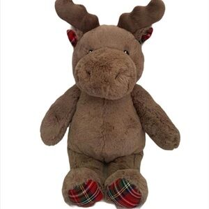 Cloud B Plush Brown Moose Holiday Plaid Soft Stuffed Dreamy Hugginz